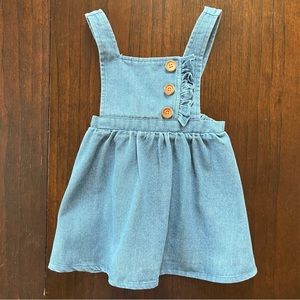 Denim pinafore ruffle strap size PATPAT 4-5 y